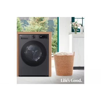 LG RHX5009TBB wasdroger vrijstaand frontlader 9 kg grafiet