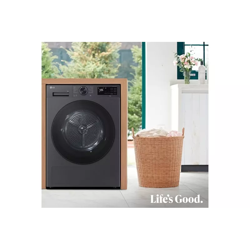 LG RHX5009TBB wasdroger vrijstaand frontlader 9 kg grafiet