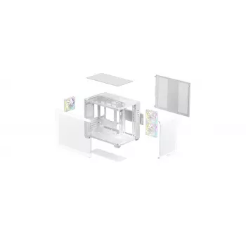 Pc-behuizing DeepCool CG330 3F wit — mid-tower ATX-chassis, wit