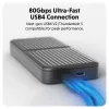 SSD-behuizing Hyper HD2500GL voor M.2 PCIe SSD (USB4 Gen4, USB-C) zwart