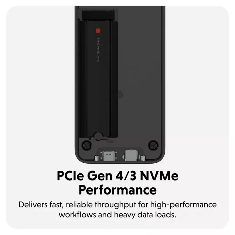 SSD-behuizing Hyper HD2500GL voor M.2 PCIe SSD (USB4 Gen4, USB-C) zwart