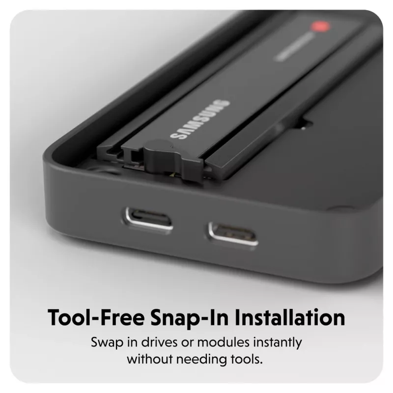 SSD-behuizing Hyper HD2500GL voor M.2 PCIe SSD (USB4 Gen4, USB-C) zwart