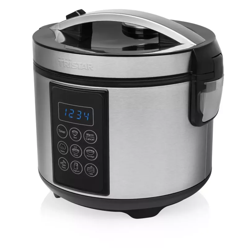 Multicooker Tristar RK-6132 — 1,5 L, 500 W, 7 automatische programma's, LCD, RVS/zwart