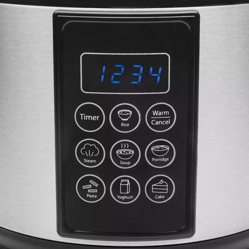Multicooker Tristar RK-6132 — 1,5 L, 500 W, 7 automatische programma's, LCD, RVS/zwart