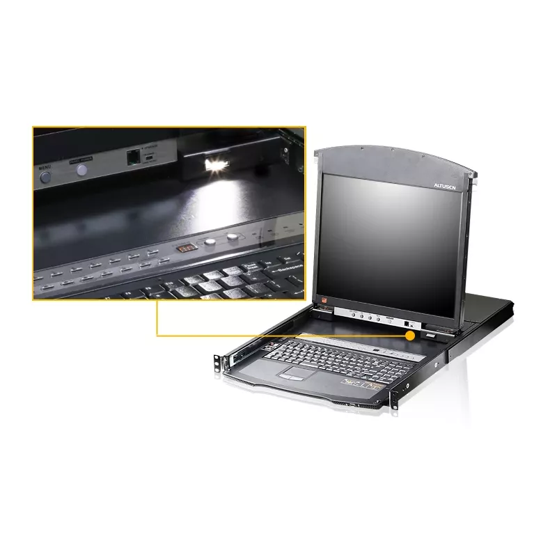 ATEN KL1508AIM rackconsole 43,2 cm (17 inch) 1280 x 1024 pixel metaal zwart 1U
