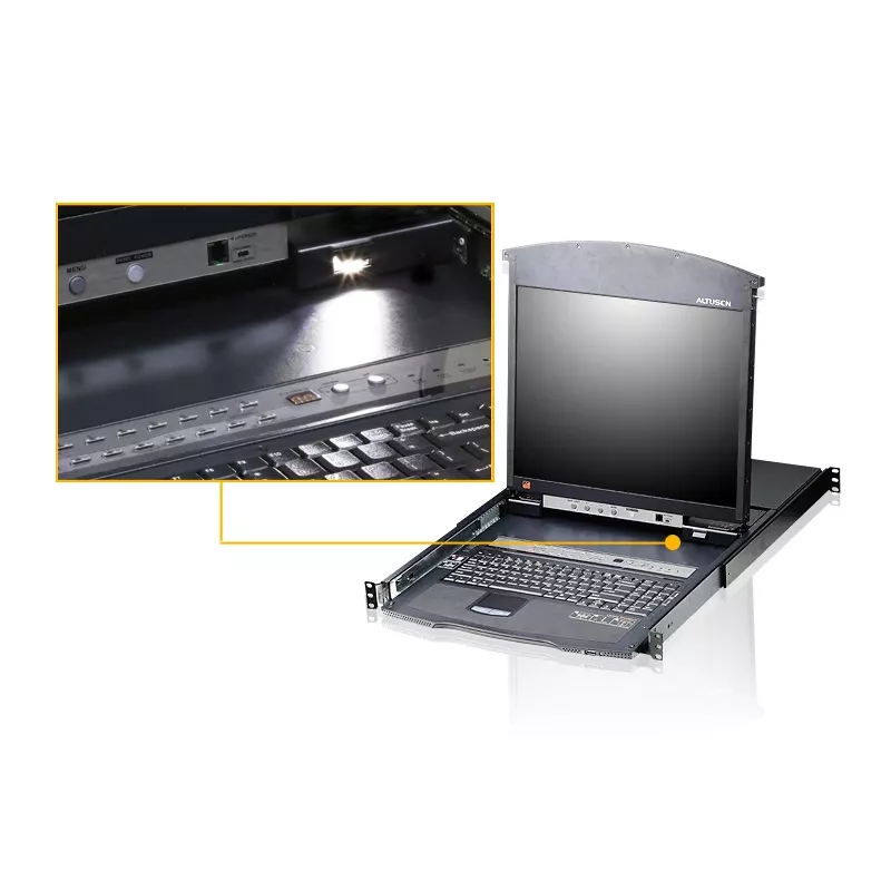 ATEN KL1508AN rackconsole 48,3 cm (19 inch) 1280 x 1024 pixel metaal zwart 1HE