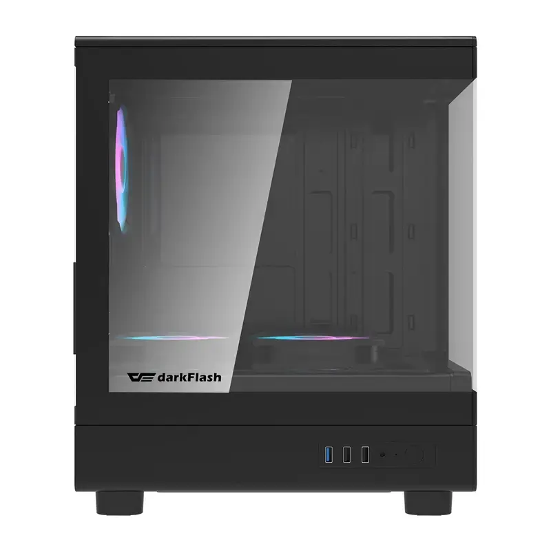 Computerbehuizing DarkFlash DB330M zwart v2 met drie voorgeïnstalleerde ventilatoren