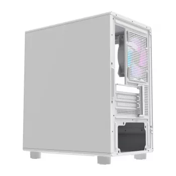Darkflash computerbehuizing DB330M wit v2 met drie voorgeïnstalleerde ventilatoren, micro-ATX/mATX-ondersteuning