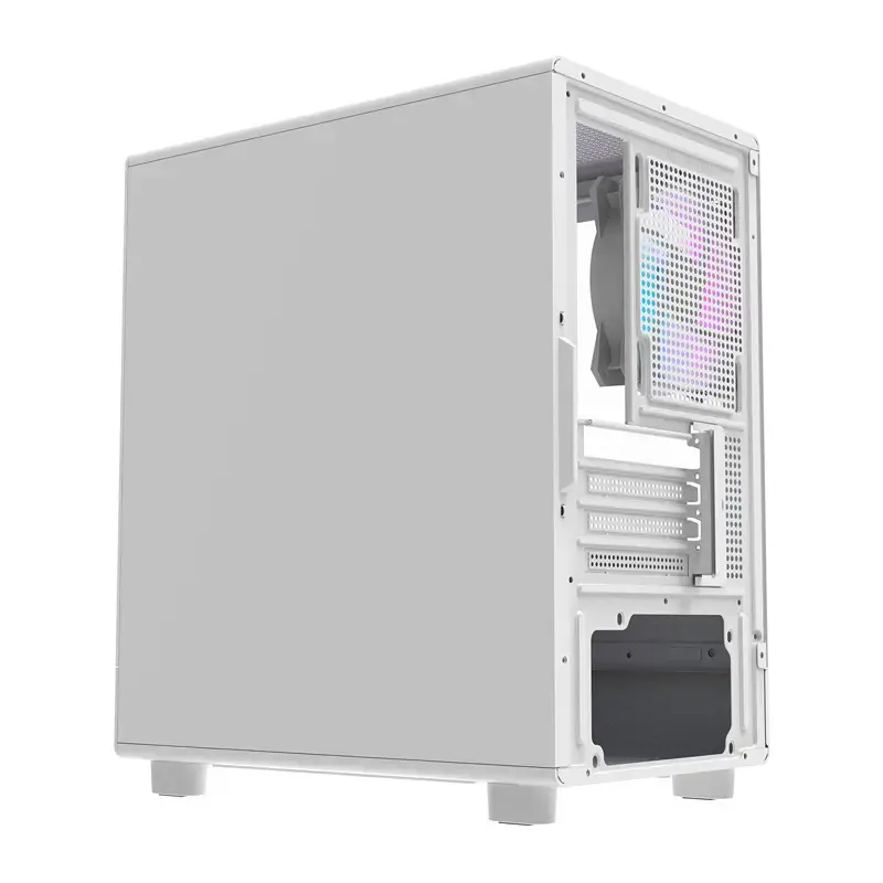 Darkflash computerbehuizing DB330M wit v2 met drie voorgeïnstalleerde ventilatoren, micro-ATX/mATX-ondersteuning