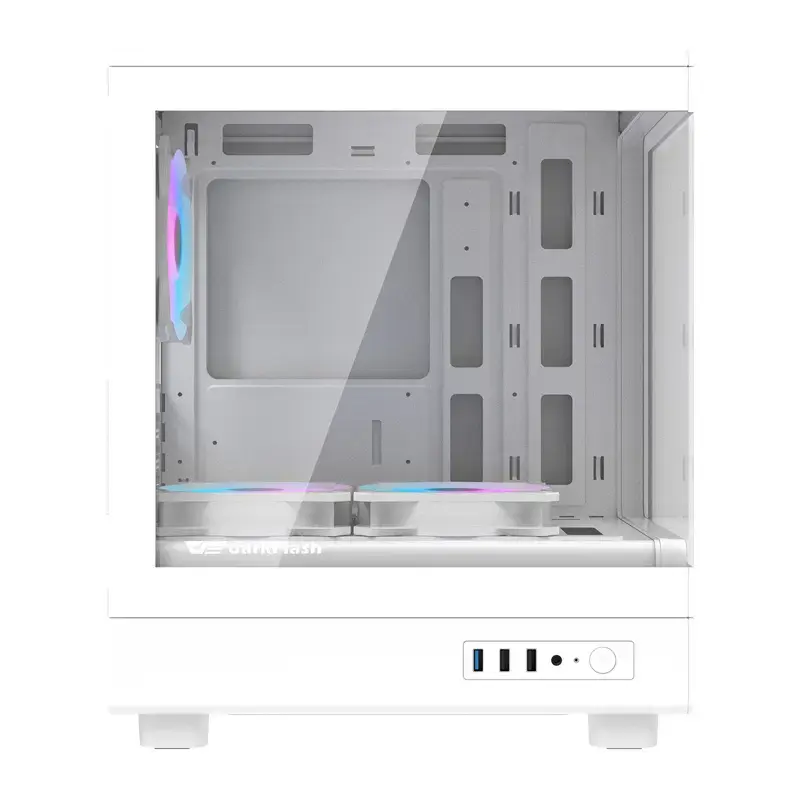 Darkflash computerbehuizing DB330M wit v2 met drie voorgeïnstalleerde ventilatoren, micro-ATX/mATX-ondersteuning