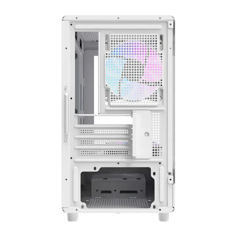 Darkflash computerbehuizing DB330M wit v2 met drie voorgeïnstalleerde ventilatoren, micro-ATX/mATX-ondersteuning