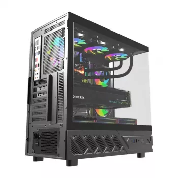 Computerkast DarkFlash DS950V met frontdisplay (zwart) en 6 voorgeïnstalleerde ventilatoren