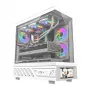 Computerkast DarkFlash DS950V met geïntegreerd display, wit, inclusief 6 ventilatoren