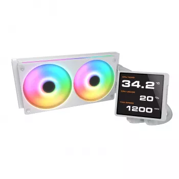 All-in-one CPU-vloeistofkoeler Cougar Poseidon Vistek Pro 240, ARGB, 120-mm-ventilator, wit