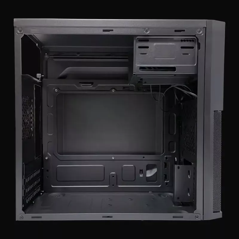 PC micro-tower behuizing LC-Power 2004MB-V3, Micro-ATX/Mini-ITX, zwart, voeding boven, ondersteunt 2×3,5 inch + 2×2,5 inch, USB 3.2 Gen1