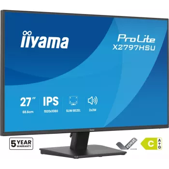 Computermonitor IIYAMA ProLite X2797HSU-B1 27 inch (68,6 cm) Full HD 1920×1080 LED mat 4 ms USB 3.2 Gen 1 luidsprekers VESA zwart