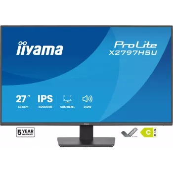 Computermonitor IIYAMA ProLite X2797HSU-B1 27 inch (68,6 cm) Full HD 1920×1080 LED mat 4 ms USB 3.2 Gen 1 luidsprekers VESA zwart