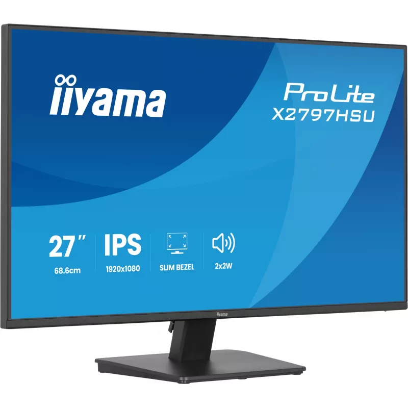 Computermonitor IIYAMA ProLite X2797HSU-B1 27 inch (68,6 cm) Full HD 1920×1080 LED mat 4 ms USB 3.2 Gen 1 luidsprekers VESA zwart