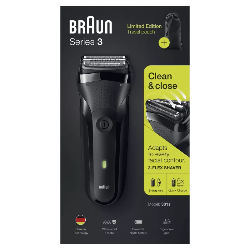 Braun Series 3 301s foliescheerapparaat trimmer zwart