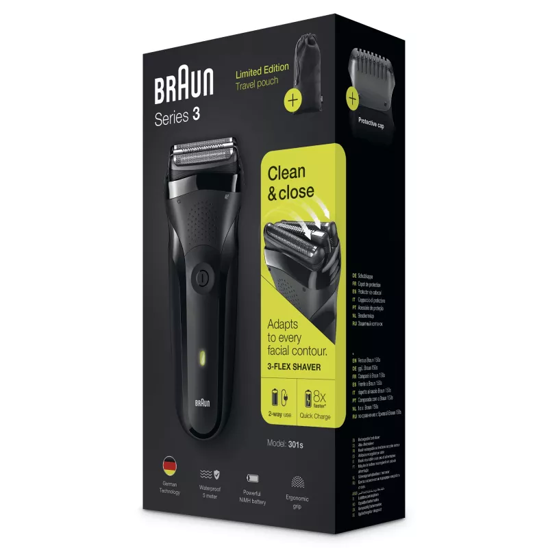 Braun Series 3 301s foliescheerapparaat trimmer zwart
