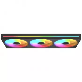 Cougar Unity360-FB single-frame 360 ARGB PWM Forward, 120mm×3, 700–2500 RPM, FDB, 5.4 mmH2O, zwart