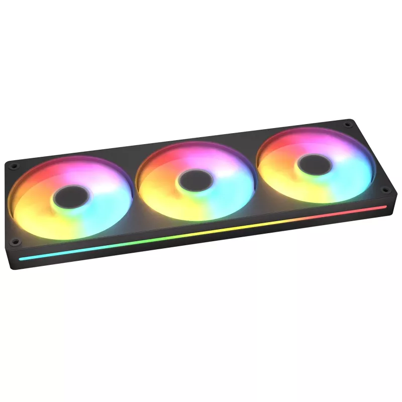 Cougar Unity360-FB single-frame 360 ARGB PWM Forward, 120mm×3, 700–2500 RPM, FDB, 5.4 mmH2O, zwart