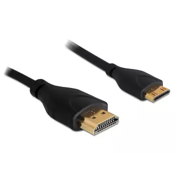 HDMI-kabel Ethernet A -> Mini C st/st 1,00 m slank DELOCK 83132