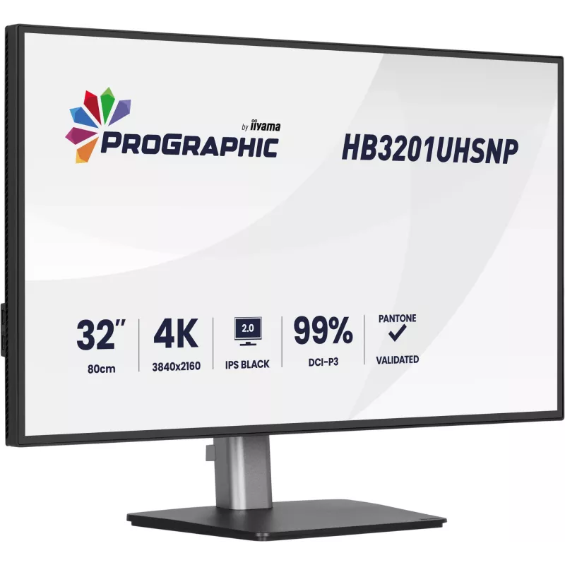IIYAMA 32 inch ProGraphic HB3201UHSNP-B1 4K UHD IPS LCD-monitor met USB-C en DisplayPort