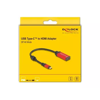 DeLOCK USB Type-C naar HDMI-adapter 8K 60Hz HDR rood