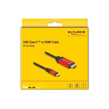 DeLOCK USB Type-C naar HDMI-kabel DP Alt Mode 8K 60Hz HDR 2m rood