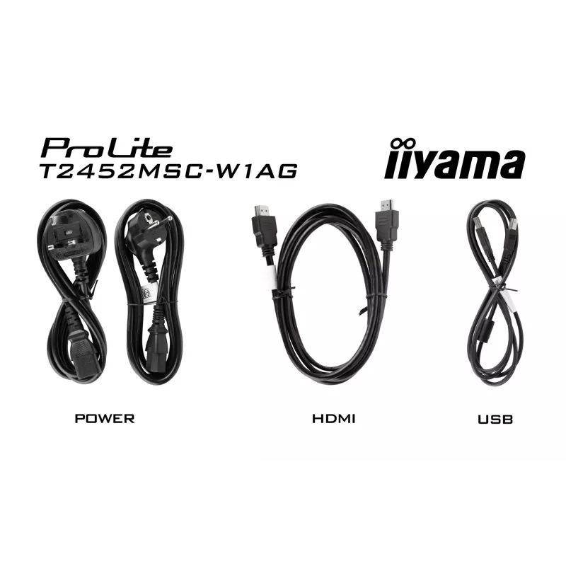iiyama ProLite T2452MSC-W1AG computermonitor 60,5 cm (23,8 inch) 1920 x 1080 pixel Full HD LED touchscreen wit