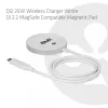 Draadloze oplader club 3d CAC-3026 25W Qi2 magnetisch pad, Qi 2.2 MagSafe compatibel, 1 m kabel, wit