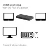 KVM-switch club 3d Dual USB-C naar HDMI, 2-poorts, 4K UHD 3840x2160, USB-C-console, 65W PD, zwart