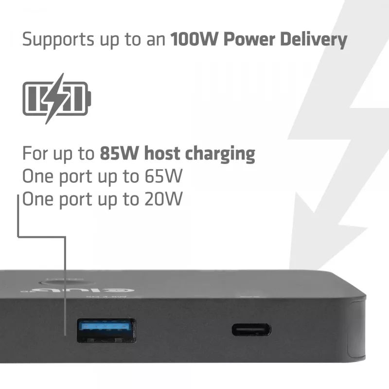 KVM-switch club 3d Dual USB-C naar HDMI, 2-poorts, 4K UHD 3840x2160, USB-C-console, 65W PD, zwart