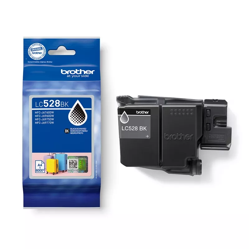 Inktpatroon Brother LC528BK — origineel zwart, singlepack, bereik ca. 6000 pagina's
