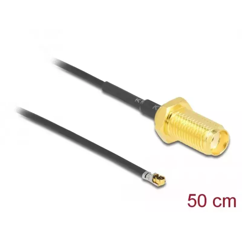 Coaxkabel DeLOCK 12666 0,5 m SMA MHF 4L LK zwart