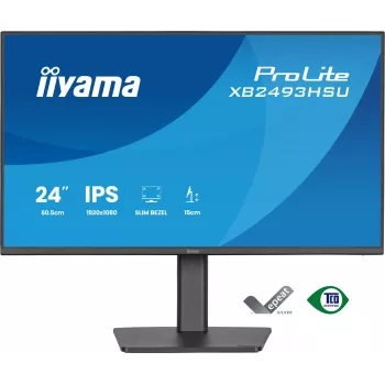 Computermonitor IIYAMA ProLite XB2493HSU-B1 60,5 cm (23,8 inch) Full HD IPS LED, 1920×1080, 1 ms, 178° kijkhoek, USB-hub, luidsprekers, zwart