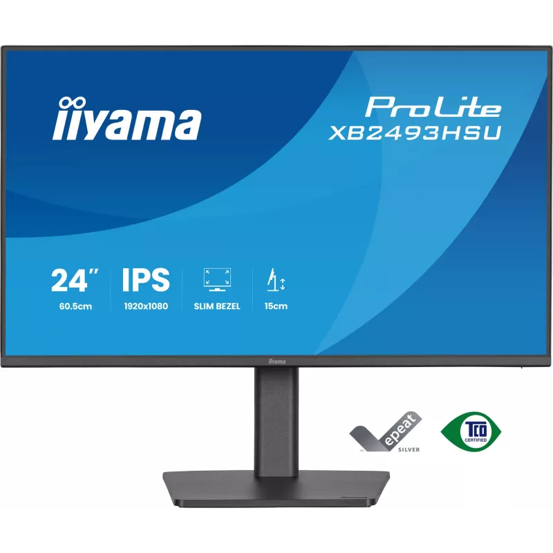 Computermonitor IIYAMA ProLite XB2493HSU-B1 60,5 cm (23,8 inch) Full HD IPS LED, 1920×1080, 1 ms, 178° kijkhoek, USB-hub, luidsprekers, zwart
