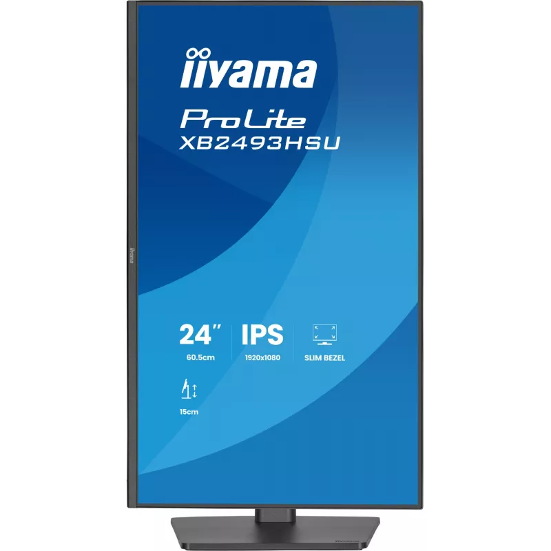 Computermonitor IIYAMA ProLite XB2493HSU-B1 60,5 cm (23,8 inch) Full HD IPS LED, 1920×1080, 1 ms, 178° kijkhoek, USB-hub, luidsprekers, zwart
