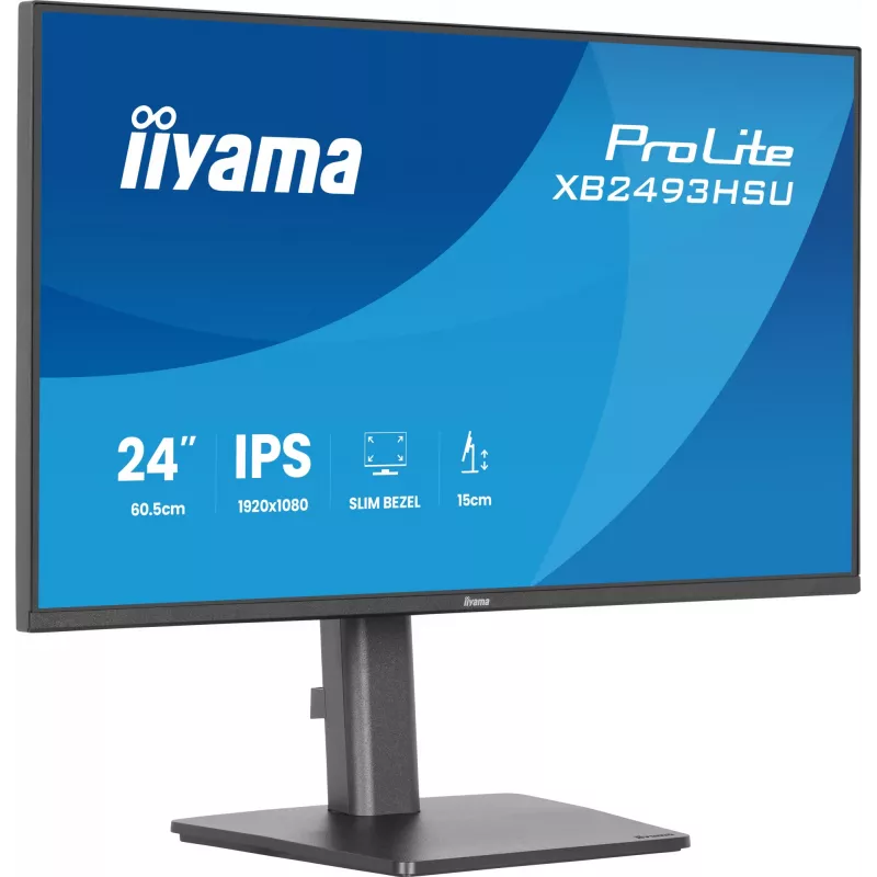 Computermonitor IIYAMA ProLite XB2493HSU-B1 60,5 cm (23,8 inch) Full HD IPS LED, 1920×1080, 1 ms, 178° kijkhoek, USB-hub, luidsprekers, zwart