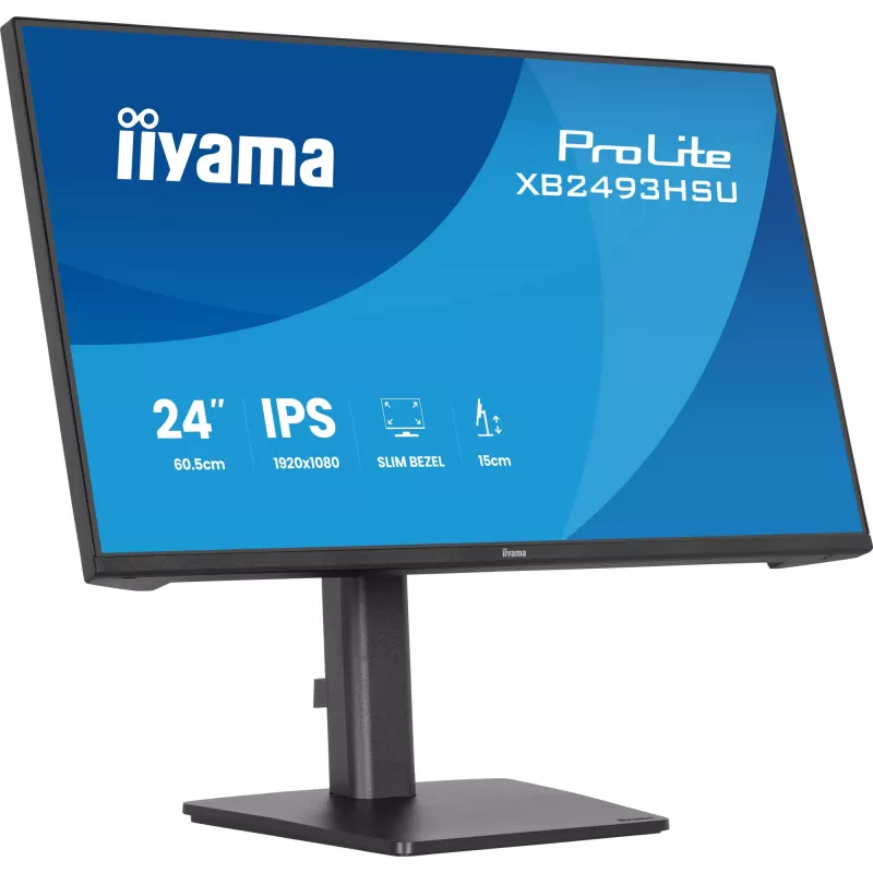 Computermonitor IIYAMA ProLite XB2493HSU-B1 60,5 cm (23,8 inch) Full HD IPS LED, 1920×1080, 1 ms, 178° kijkhoek, USB-hub, luidsprekers, zwart