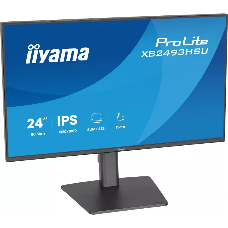 Computermonitor IIYAMA ProLite XB2493HSU-B1 60,5 cm (23,8 inch) Full HD IPS LED, 1920×1080, 1 ms, 178° kijkhoek, USB-hub, luidsprekers, zwart