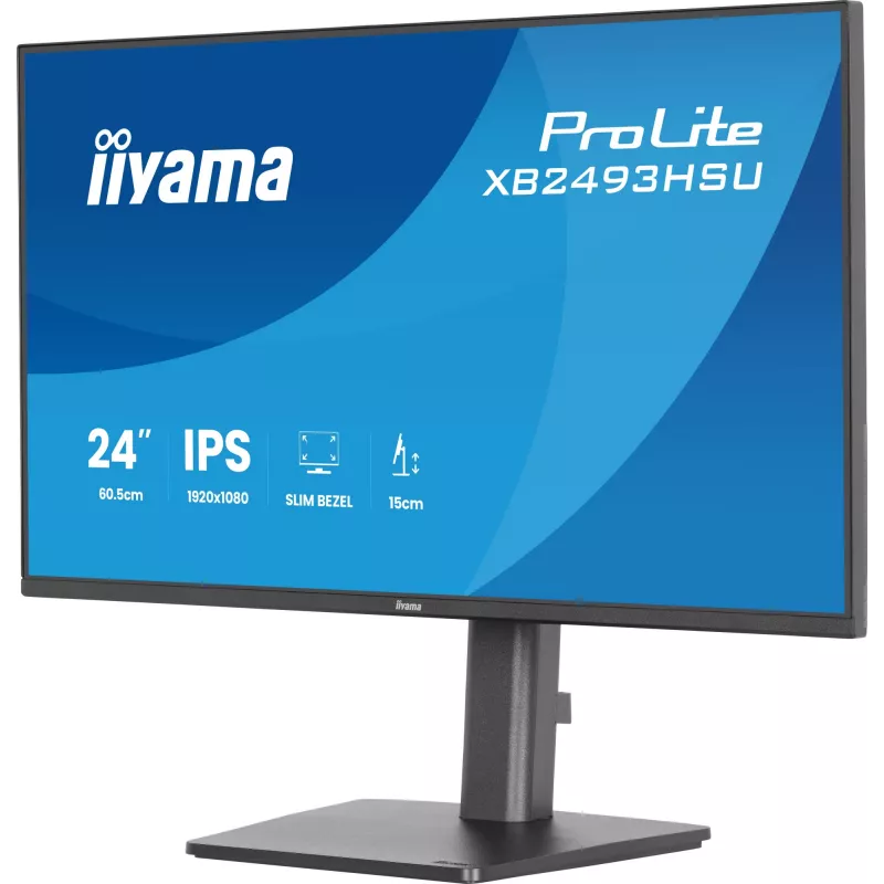 Computermonitor IIYAMA ProLite XB2493HSU-B1 60,5 cm (23,8 inch) Full HD IPS LED, 1920×1080, 1 ms, 178° kijkhoek, USB-hub, luidsprekers, zwart