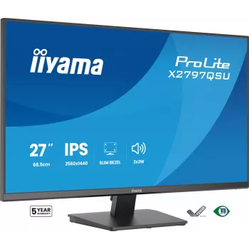 Computermonitor IIYAMA ProLite X2797QSU-B1 27 inch (68,6 cm) 2560×1440 IPS LED mat, 1 ms, USB 3.2-hub, luidsprekers, VESA
