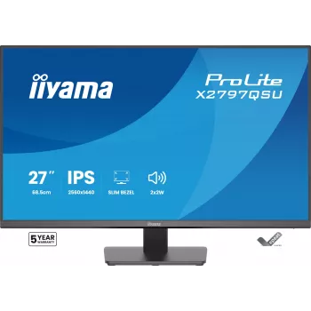 Computermonitor IIYAMA ProLite X2797QSU-B1 27 inch (68,6 cm) 2560×1440 IPS LED mat, 1 ms, USB 3.2-hub, luidsprekers, VESA