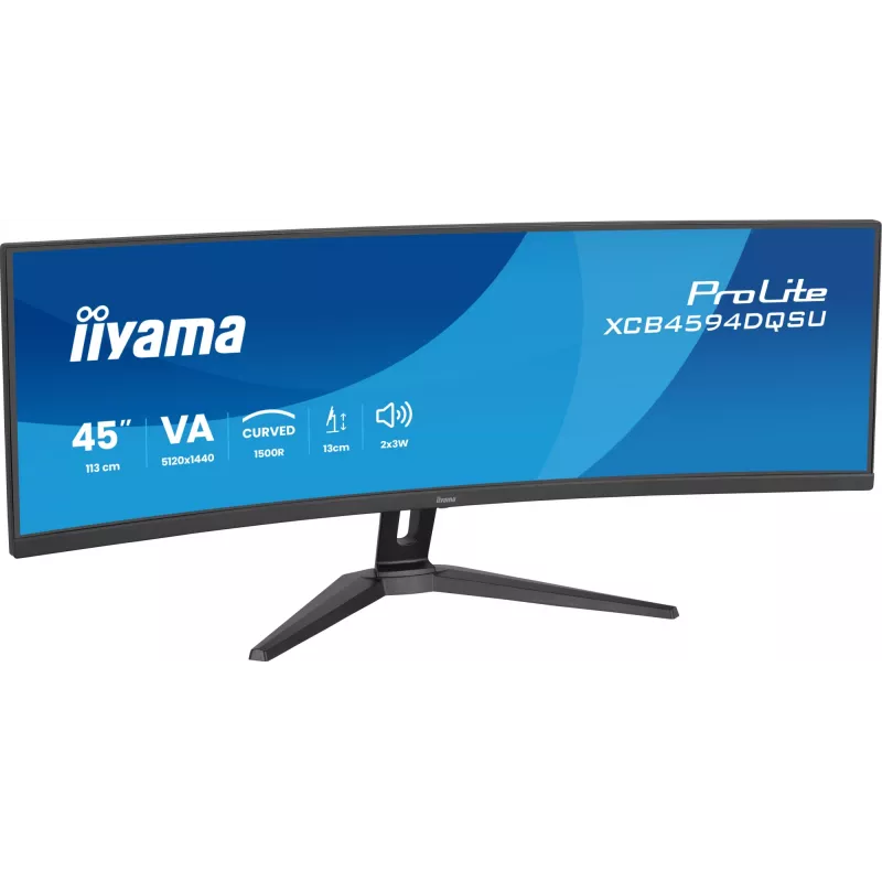 Computermonitor IIYAMA XCB4594DQSU-B1 44.5 inch (111,8 cm) Curved Dual QHD 5120×1440 VA LED, 2 ms, USB-C, USB 3.2, VESA, speakers