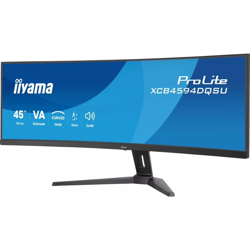 Computermonitor IIYAMA XCB4594DQSU-B1 44.5 inch (111,8 cm) Curved Dual QHD 5120×1440 VA LED, 2 ms, USB-C, USB 3.2, VESA, speakers