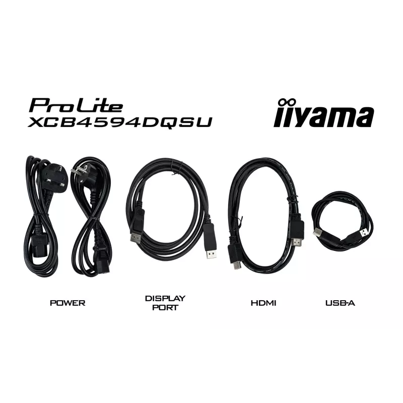 Computermonitor IIYAMA XCB4594DQSU-B1 44.5 inch (111,8 cm) Curved Dual QHD 5120×1440 VA LED, 2 ms, USB-C, USB 3.2, VESA, speakers