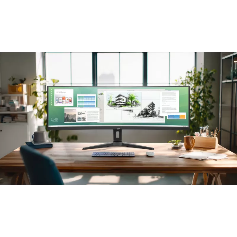 Computermonitor IIYAMA XCB4594DQSU-B1 44.5 inch (111,8 cm) Curved Dual QHD 5120×1440 VA LED, 2 ms, USB-C, USB 3.2, VESA, speakers