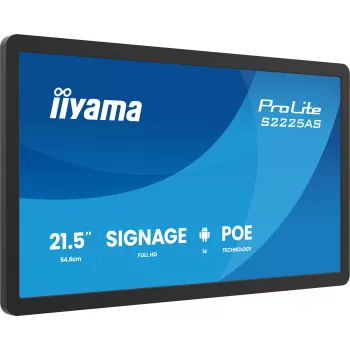 iiyama ProLite S2225AS-B1P digital signage flatpanel 54,6 cm (21,5 inch) LCD Wi-Fi 500 cd/m² Full HD zwart geïntegreerde processor Android 24/7